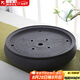 正揚(yáng)紫砂茶盤托盤圓型手工小號(hào)功夫茶具套裝辦公茶臺(tái)陶瓷干泡盤儲(chǔ)水盤 14英寸紫砂雙龍戲珠-黑色