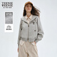 Teenie Weenie小熊女裝衛衣2025秋冬新款簡(jiǎn)約時(shí)尚休閑舒適連帽外套 中灰色 M