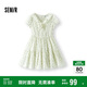 森馬（Semir）連衣裙女荷葉邊V領(lǐng)溫柔少女感2025夏季碎花裙小清新109325114010
