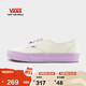 VANS范斯官方 Authentic小白鞋男鞋女鞋帆布鞋 白色/紫色  37 