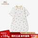 英氏（YEEHOO）寶寶睡袋嬰兒服女童不分腿中袖睡袋涼感防踢被春夏季夏涼被子 【夏款】羅勒綠 建議24-27℃ 85*36cm(推薦身高90-100cm)