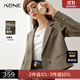 KBNE2024新款休閑咖啡色長(cháng)袖西裝外套女時(shí)尚洋氣時(shí)髦直筒寬松春秋 咖啡色 M
