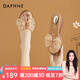 達(dá)芙妮（DAPHNE）坡跟拖鞋女夏季露趾仙女風(fēng)外穿增高蝴蝶結(jié)氣質(zhì)涼鞋2025新款沙灘鞋 香檳色 37標(biāo)準(zhǔn)碼