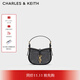 CHARLES&KEITH時(shí)尚搭扣水鉆手提單肩包女生日禮物CK2-50271034 Black黑色 S