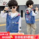 奧特曼童裝兒童馬甲春秋2025牛仔男孩子坎肩外套帶帽小孩馬夾男童軟馬夾 熱售牛仔藍色 120 身高110-120cm年齡6-7歲