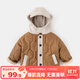 嘟嘟家兒童棉服冬裝寶寶加厚棉衣男童上衣連帽女童棉襖冬季小童童裝外套 咖色 90