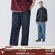 熊貓·本25SS休閑褲男寬松長褲基礎(chǔ)款純色刺繡三防百搭舒適直筒褲 黑色 大氣層三防 XL
