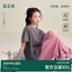 安之伴【巨好睡】睡衣女夏季彈彈棉涼感簡(jiǎn)約休閑運動(dòng)服女士家居服可外穿 棕灰色 M