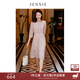 JESSIE【花期之約】2025年春夏新款優(yōu)雅碎花連衣裙收腰顯瘦七分袖 粉色1 L