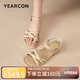 意爾康女鞋外穿一字帶氣質(zhì)休閑鞋簡(jiǎn)約時(shí)尚涼鞋女 28063W 淺綠  39 