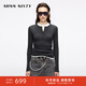 MISS SIXTY2025秋季新款針織衫女羊毛桑蠶絲混紡兩件套上衣配背心 煙霧灰 M