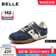 百麗（Belle）張凌赫同款女鞋彩虹豆德訓鞋跑道阿甘鞋新款休閑鞋D5R2DAM6預售 藍色 40