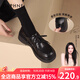 DAPHNE達芙妮樂(lè )福鞋女2025春秋新款復古風(fēng)小皮鞋女森系學(xué)院風(fēng)黑色百搭女單鞋子 黑色 【升級款4CM跟高】 37