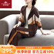 俞兆林（YUZHAOLIN）媽媽秋裝2025新款休閑運(yùn)動服套裝中老年女春秋連帽夾克上衣兩件套 咖啡色 L  （建議85-100斤）
