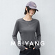 美洋（MEIYANG）露露水面膜T恤 真絲萊賽爾加厚圓領(lǐng)長(cháng)袖打底衫修身顯瘦秋季新款 灰色 XL