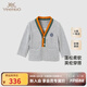 英氏【商場(chǎng)同款】童裝春秋純棉學(xué)院風(fēng)外套男童嬰兒外套 麻灰 90 cm（建議身高78-90cm）