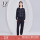 玖姿（JUZUI）商場(chǎng)同款休閑褲女裝秋款時(shí)尚中腰褲子JWCQ11121 素黑 XL
