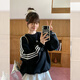 冶芷三條杠蝴蝶結(jié)黑色衛(wèi)衣女2025秋季新款韓系長(zhǎng)袖上衣 三條杠蝴蝶結(jié)黑色衛(wèi)衣 M