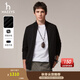 哈吉斯（HAZZYS）男裝 秋款男士外套休閑立領(lǐng)拉鏈純棉針織開(kāi)衫男ABYZD0CCX25 黑色BK XL （180/100A 50）