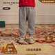 Teenie Weenie Kids小熊童裝25年新款女寶寶蝴蝶結純色加絨長(cháng)衛褲 中灰色 90 cm