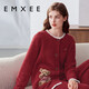 嫚熙（EMXEE）唐藝昕吉娜同款秋冬半邊絨孕婦睡衣哺乳加厚月子服加絨產(chǎn)后家居服