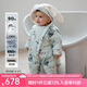 OAK FAMILY白鵝絨新生嬰兒羽絨服冬季連體衣外出保暖寶寶羽絨爬服新生兒衣服 絨球兔【兔子帽】 90cm
