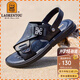 老人頭(LAORENTOU)沙灘鞋男士涼拖鞋夏季透氣輕盈金屬扣環(huán)鞋拖兩用戶(hù)外日常休閑涼鞋男鞋子 LT13188 黑色 41