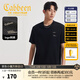 卡賓（CABBEEN）【索羅娜涼感】短袖男士T恤燙珠花卉字母繡花夏季短袖T恤男裝 煤黑色01（舒適版型） L /175/50