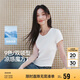 森馬（Semir）短袖t恤女短款緊身夏季圓領(lǐng)正肩上衣V領(lǐng)收腰套頭衫109324100003