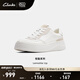 Clarks其樂(lè)輕盈系列女鞋新品透氣時(shí)尚厚底簡(jiǎn)約輕盈防滑休閑板鞋 白色 261747264 36
