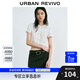 UR2025秋季新款女拼接花邊蝴蝶結(jié)系帶短袖開襟襯衫UYY250019 本白 S