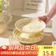 佩爾森小清新釉下彩碗碟套裝陶瓷碗盤餐具特別好看的陶瓷米飯碗菜盤子 7英寸荷意盤2個(gè)裝