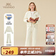 英氏（YEEHOO）女童套裝兒童外套長(cháng)褲秋季時(shí)尚女孩學(xué)院風(fēng)中大童裝洋氣秋裝新款 學(xué)院休閑米白 150