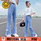 G.DUCKKIDS童裝女童牛仔褲夏季薄款兒童運動(dòng)褲小女孩褲子中大童學(xué)生防蚊褲 藍色開(kāi)叉X865- 160 適合身高150-160cm年齡12-13