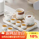 尚言坊白陶功夫茶具整套帶茶盤(pán)高檔家用辦公室陶瓷茶杯茶壺泡茶器全套裝