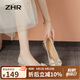 ZHR單鞋女尖頭淺口粗跟鞋子女氣質(zhì)仙女風(fēng)蝴蝶結女鞋 Y726 香檳色 37 
