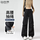 自由系工裝褲女春季新款高腰傘兵褲寬松垂感抽繩運動(dòng)防潑水登山?jīng)_鋒褲子