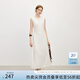 范思藍(lán)恩木耳邊亞麻圓領(lǐng)無袖連衣裙女夏2025新款優(yōu)雅氣質(zhì)長裙2773 白色 L