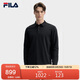 FILA 斐樂官方男子針織長袖POLO衫2025商務休閑基礎上衣