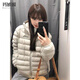 瑪嬌媚（Majiaomei）羽絨棉服女短款2025年冬季新款韓版修身排骨服輕薄棉衣連帽外套女 卡其灰 M