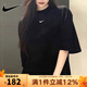 耐克（NIKE）官方t恤女 夏裝新款時(shí)尚寬松舒適簡(jiǎn)約衣服刺繡小勾透氣棉質(zhì)短袖女 FD4150-010 XL