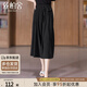 絲柏舍寬松闊腿褲2025夏裝裝簡(jiǎn)約松緊腰抽繩七分休閑褲