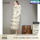 AMII開(kāi)學(xué)季換新裝2025冬季新款寬松炫酷科技感可拆卸帽繭型O型鴨絨長(cháng) 淺杏（72270108） 160/84A/M