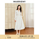 MAXRIENY精致復(fù)古感中長收腰散擺連衣裙宮廷風(fēng)裙子 拼花 L 03/38