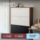 NORHOR北歐表情/中古復古風/鹿特丹NALO戶門口翻斗金屬玄關柜三層鞋柜G 0.9m黑白拼色款 現(xiàn)貨 90x25x120cm