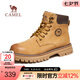 駱駝（CAMEL）【王俊凱同款】馬丁靴男秋冬2025新款大黃靴女戶外工裝靴登山鞋子 G122W7757TR金黃色（男 絨里款） 42