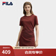 FILA 斐樂(lè )官方女子針織連衣裙2025夏季新款時(shí)尚休閑簡(jiǎn)約修身T恤裙 赤土紅棕-BN S 160/80A/S