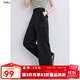 百圖betu女裝2025秋季新款休閑褲【實用主義】不易皺工裝褲子2508T76 黑色 L