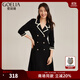 歌莉婭（GOELIA）小香風(fēng)連衣裙穿搭顯瘦高級(jí)感氣質(zhì)七分袖A型裙108R4G820 00B黑色 S