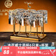拉普尼司 LAPUNES德國品牌水晶玻璃威士忌杯專(zhuān)用酒吧雕花洋酒杯套裝高級感白蘭地杯 冰花6只裝+杯架